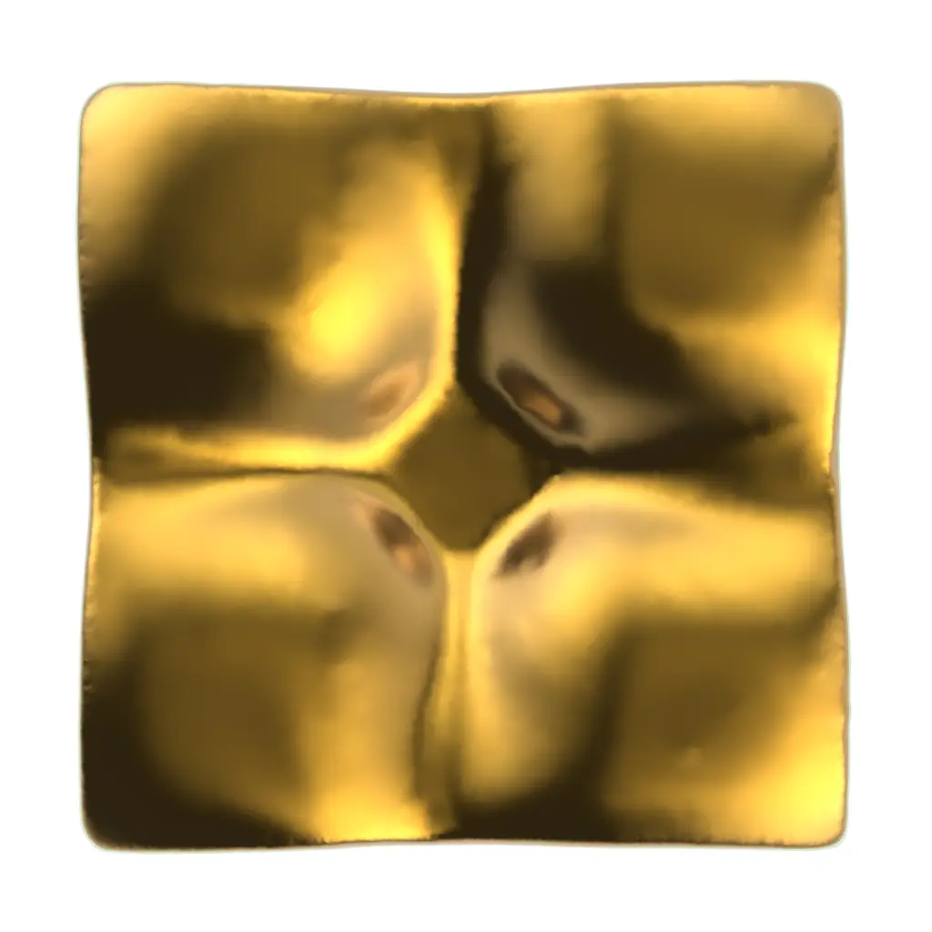 Heavy Glass Ashtray in Pure Gold - Bar Accessories - 3/4 View