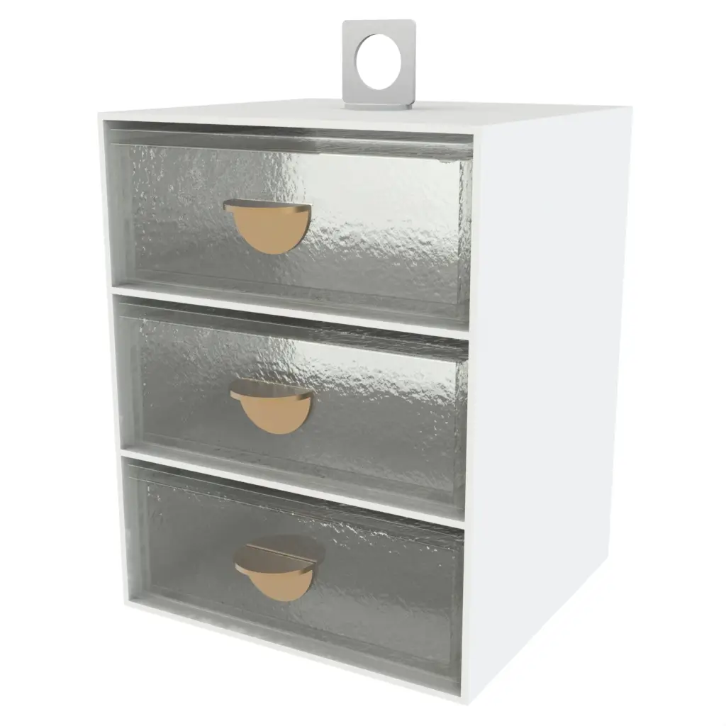 High Tea Box in Glass With Texture - Specialty Serveware - 3/4 View