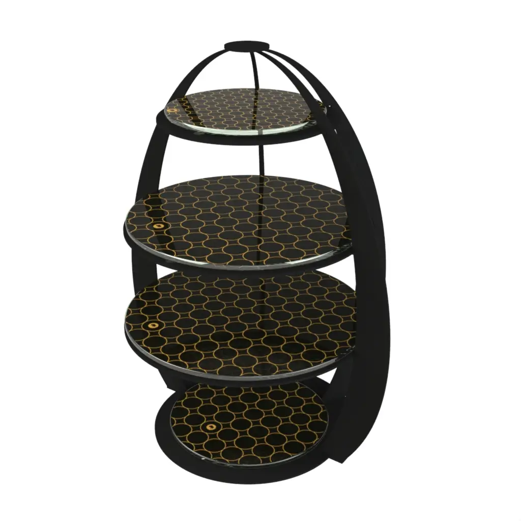 High Tea Plate Stand in Raven Black - Tea Stands - 3/4 View