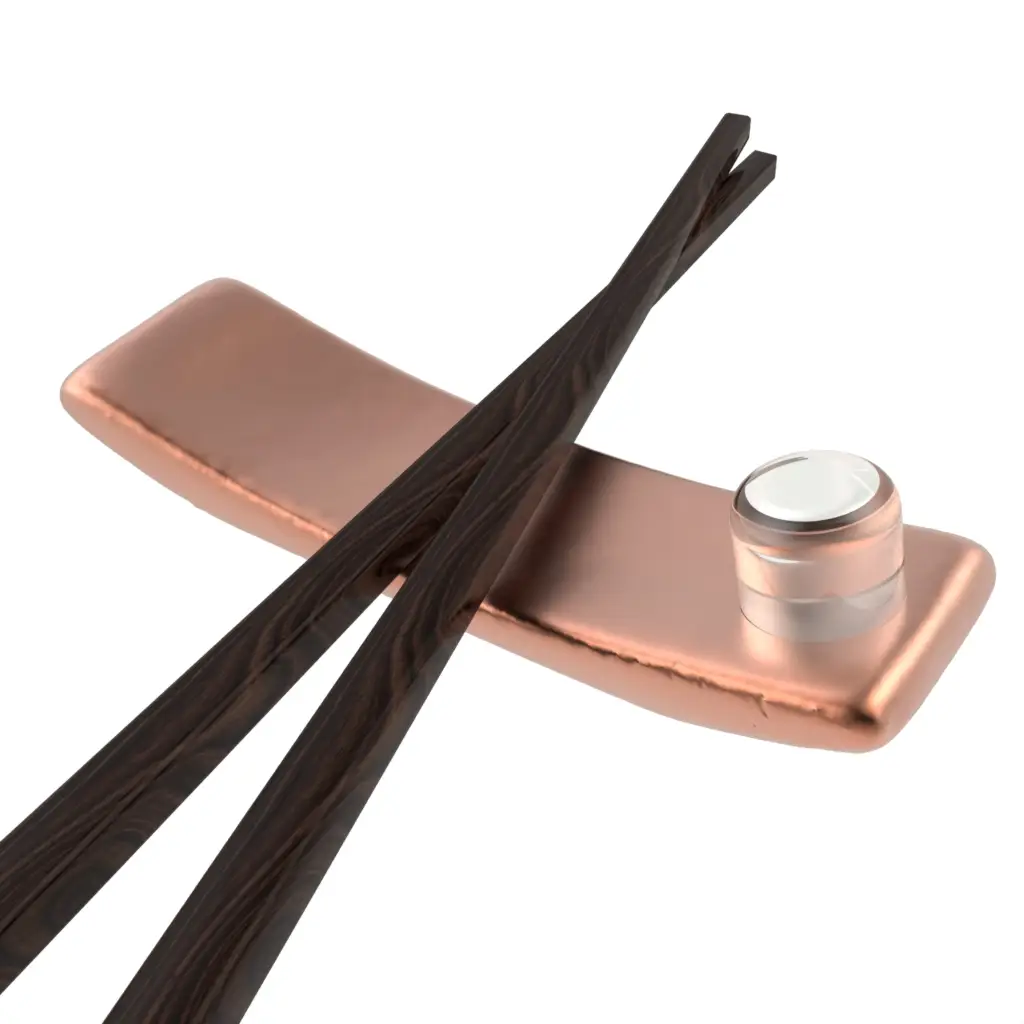 Japanese Chopstick Rest in Glass With Texture - Fine Dining Tableware - 3/4 View