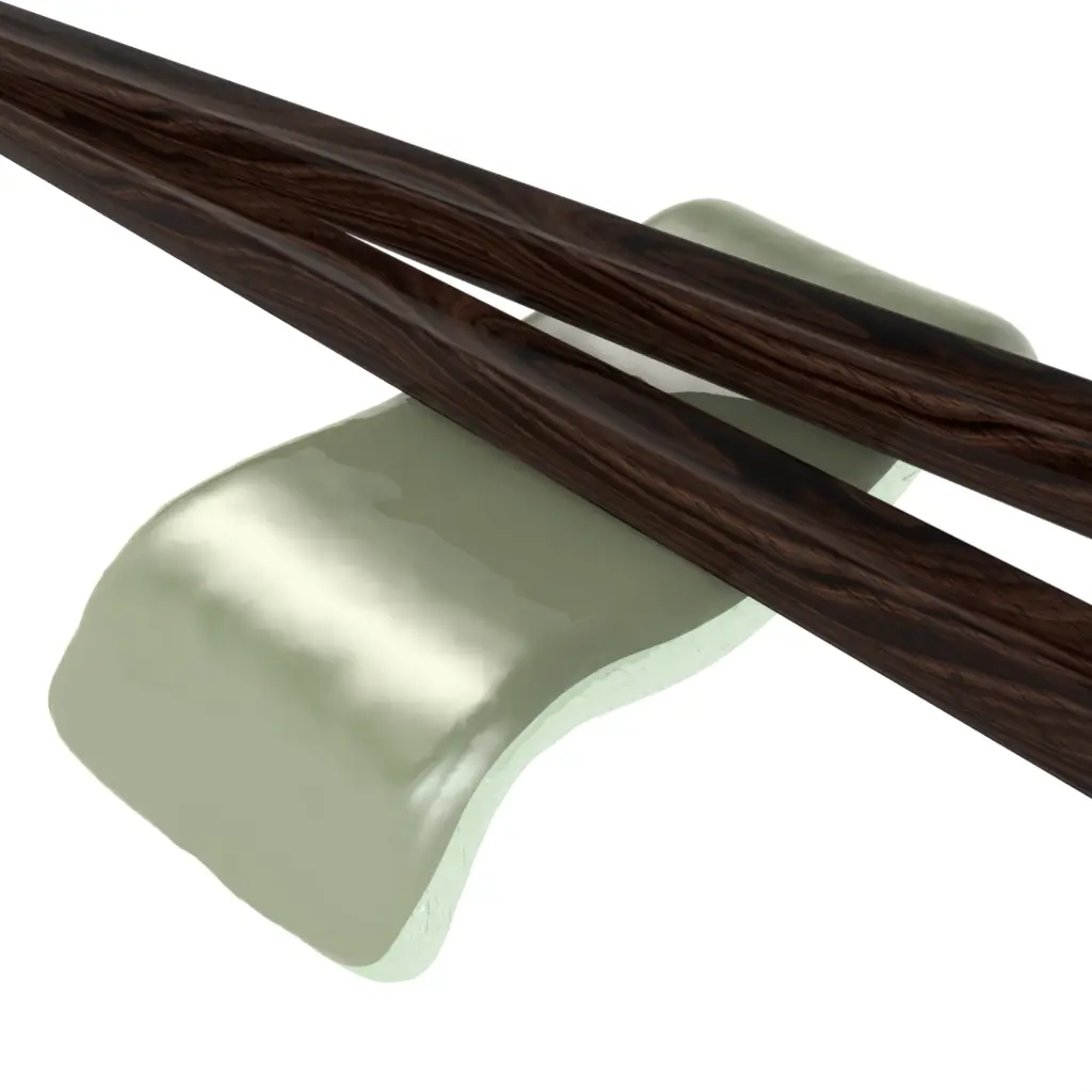 Japanese Chopstick Rest in Mint Green - Fine Dining Tableware - 3/4 View