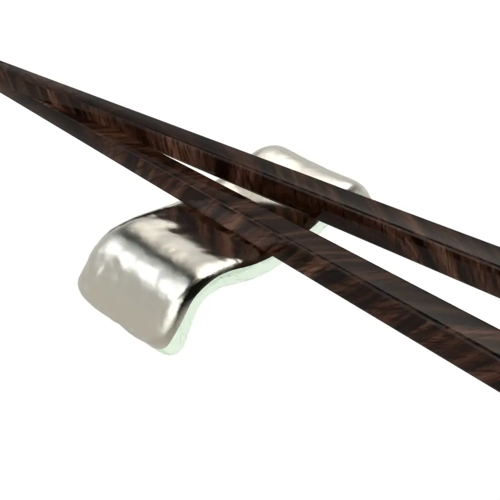 Japanese Chopstick Rest in Platinum Silver - Fine Dining Tableware - 3/4 View