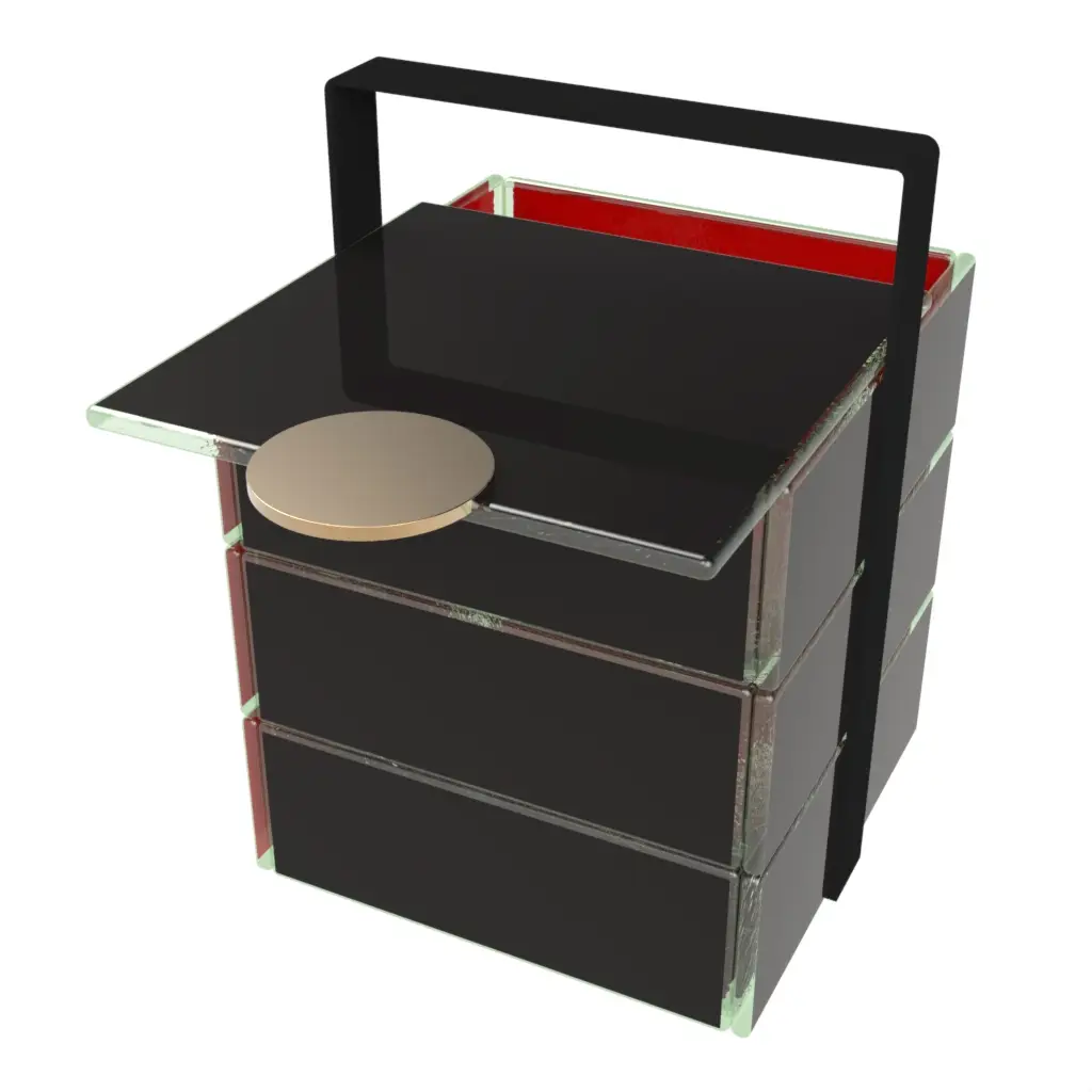 Jubako Bento Box in Black - Specialty Serveware - 3/4 View