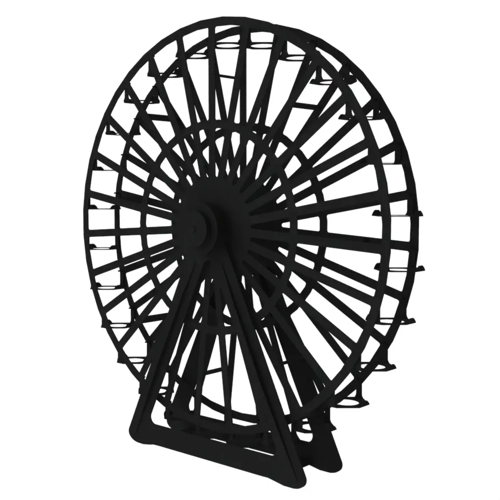 Large Ferris Wheel Cupcake Holder in Black - Cake Stands - 3/4 View