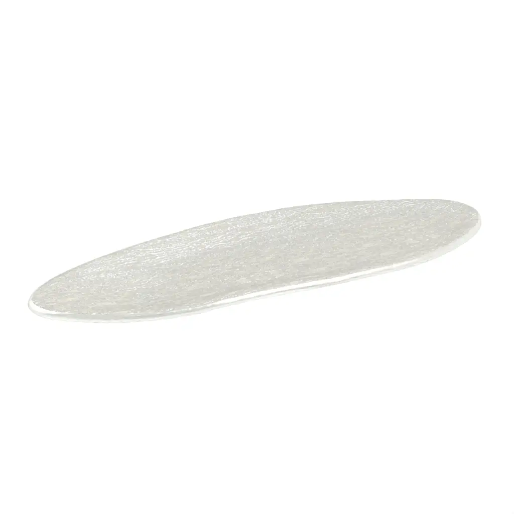 Large Glass Serving Platter in Birch White - Buffet Serveware - 3/4 View