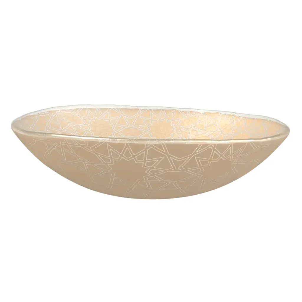 Large Serving Bowl in Almond Beige - Buffet Serveware - 3/4 View