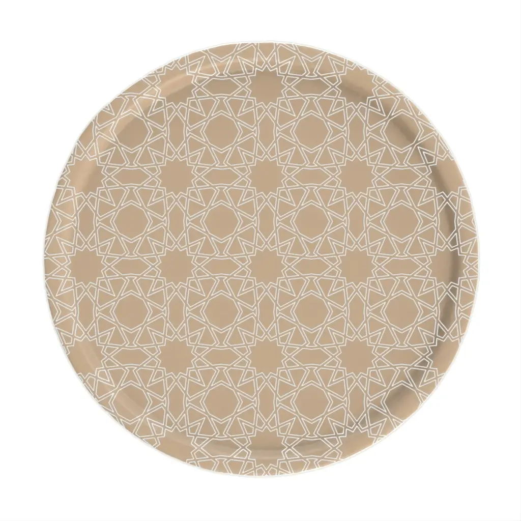 Large Serving Platter in Almond Beige - Buffet Serveware - 3/4 View