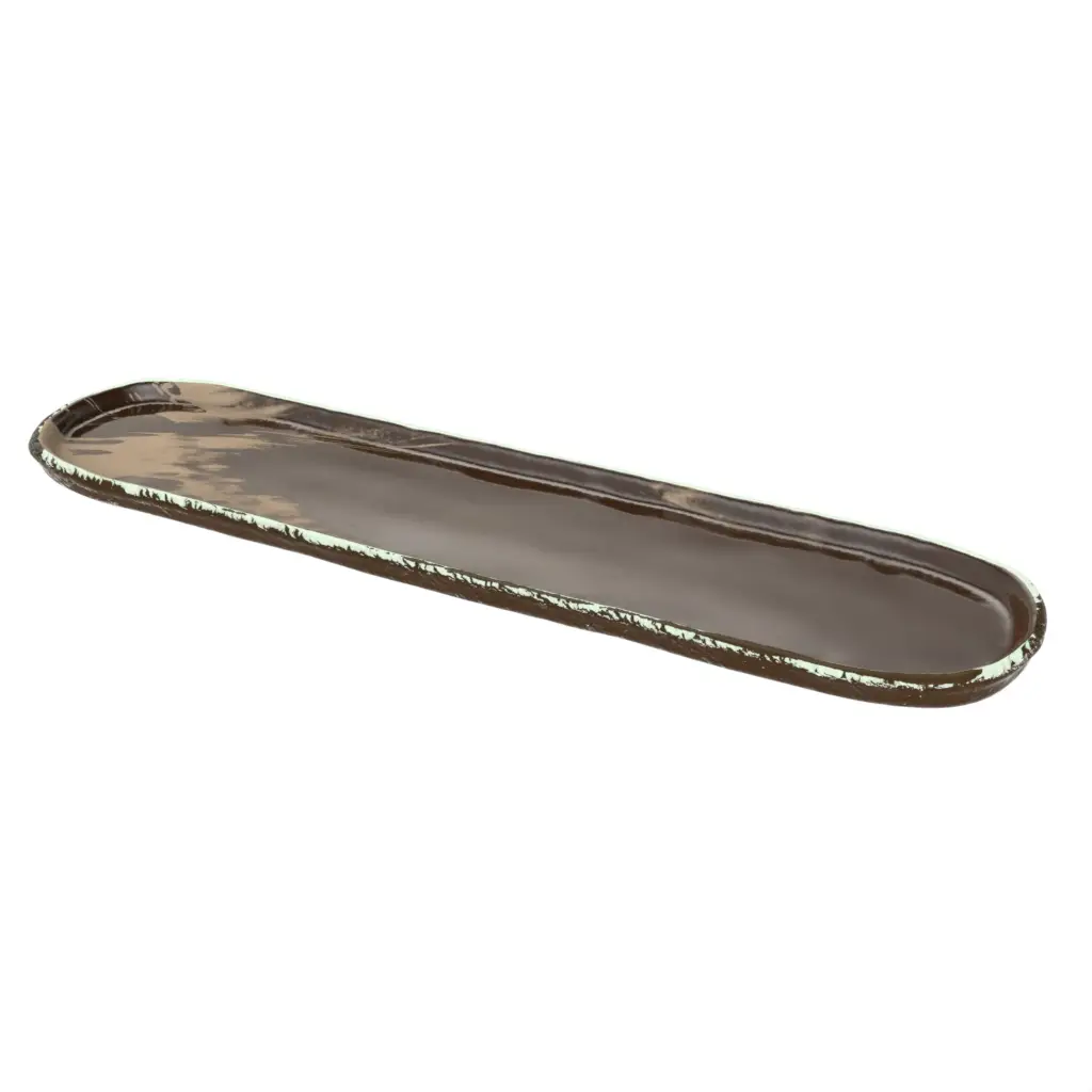 Large Serving Platter in Golden Brown - Buffet Serveware - 3/4 View