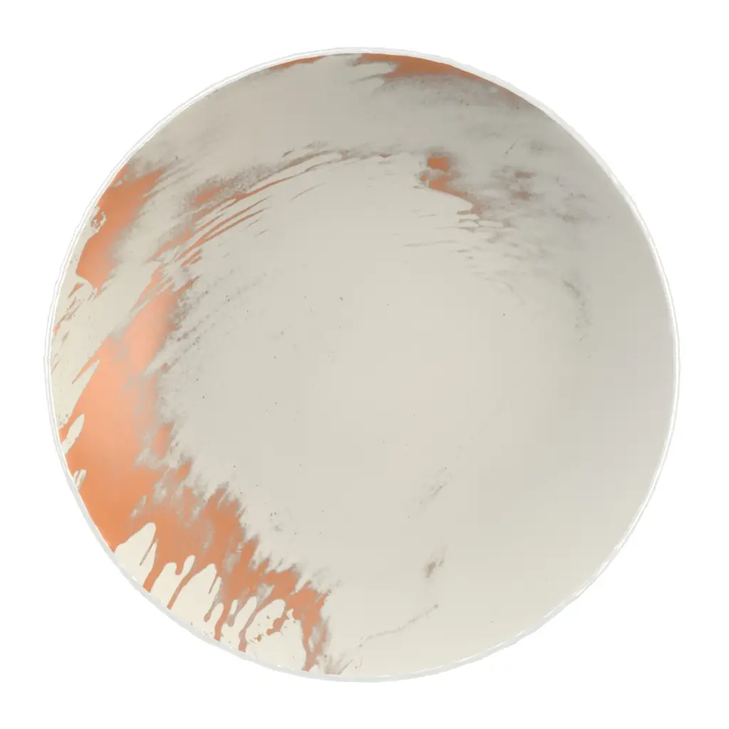 Large Shallow Bowl in Birch White - Restaurant Bowls - 3/4 View