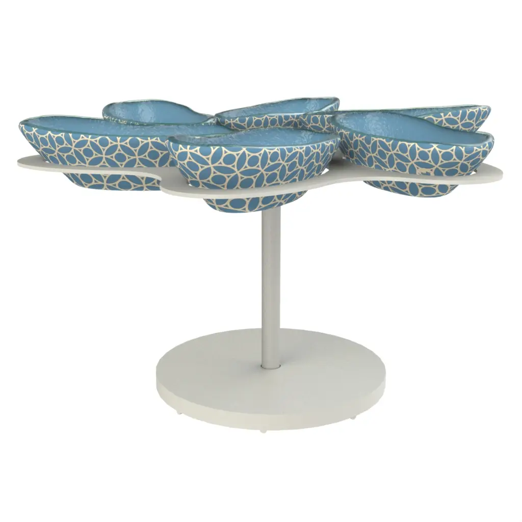 Lazy Susan Appetizer Tray In Niagara Blue - Serving Dishes - 3/4 View