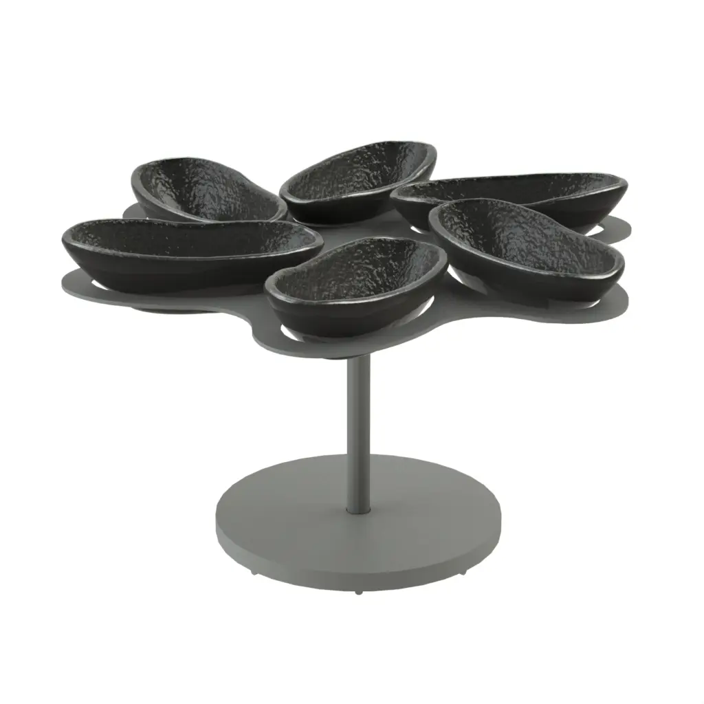Lazy Susan Appetizer Tray in Dark Gray - Serving Dishes - 3/4 View