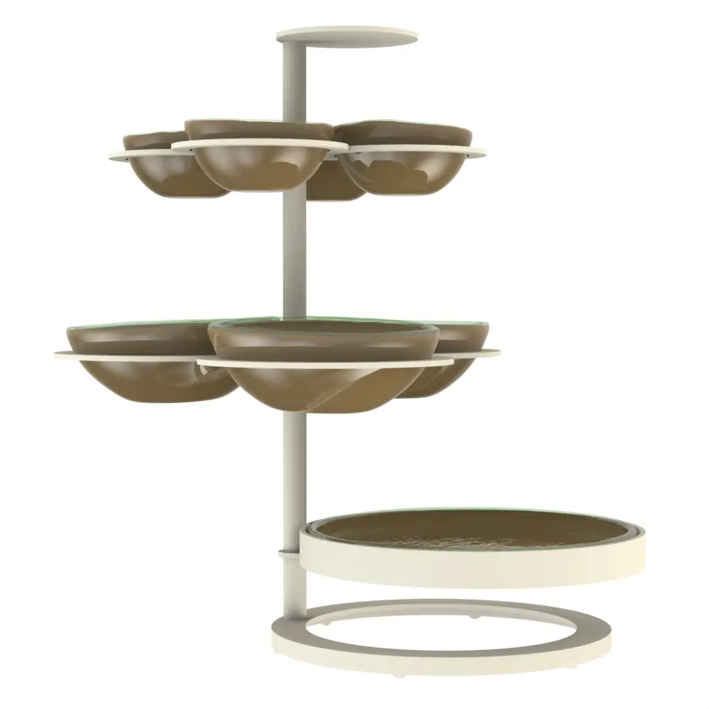 Lazy Susan Appetizer Tray in Olive Gray - Serving Dishes - 3/4 View