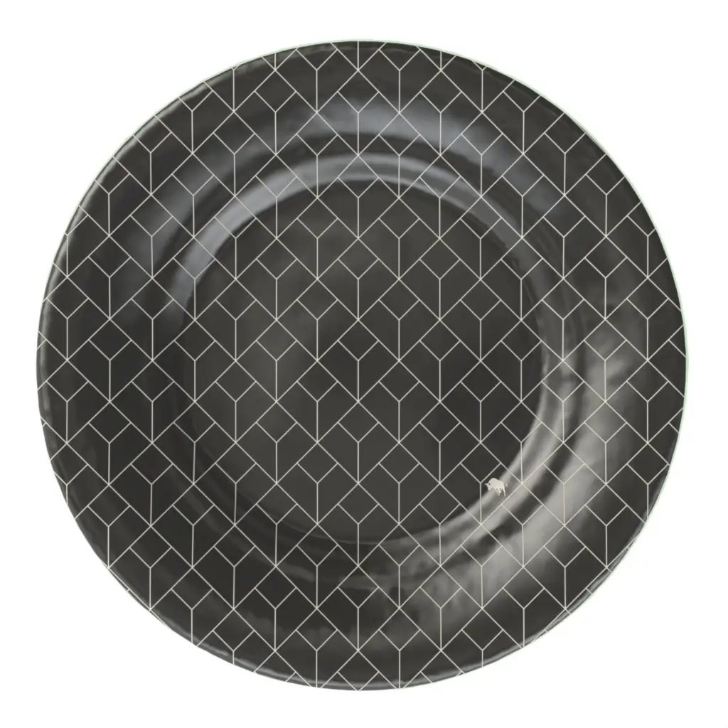 Luxury Dinner Plate in Dark Gray - Restaurant Plates - 3/4 View