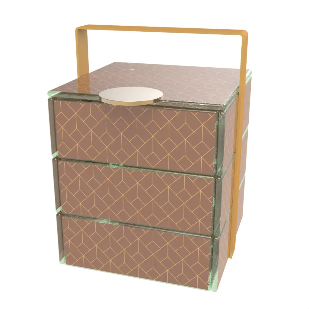 Luxury Picnic Basket in Tobacco Brown - Specialty Serveware - 3/4 View