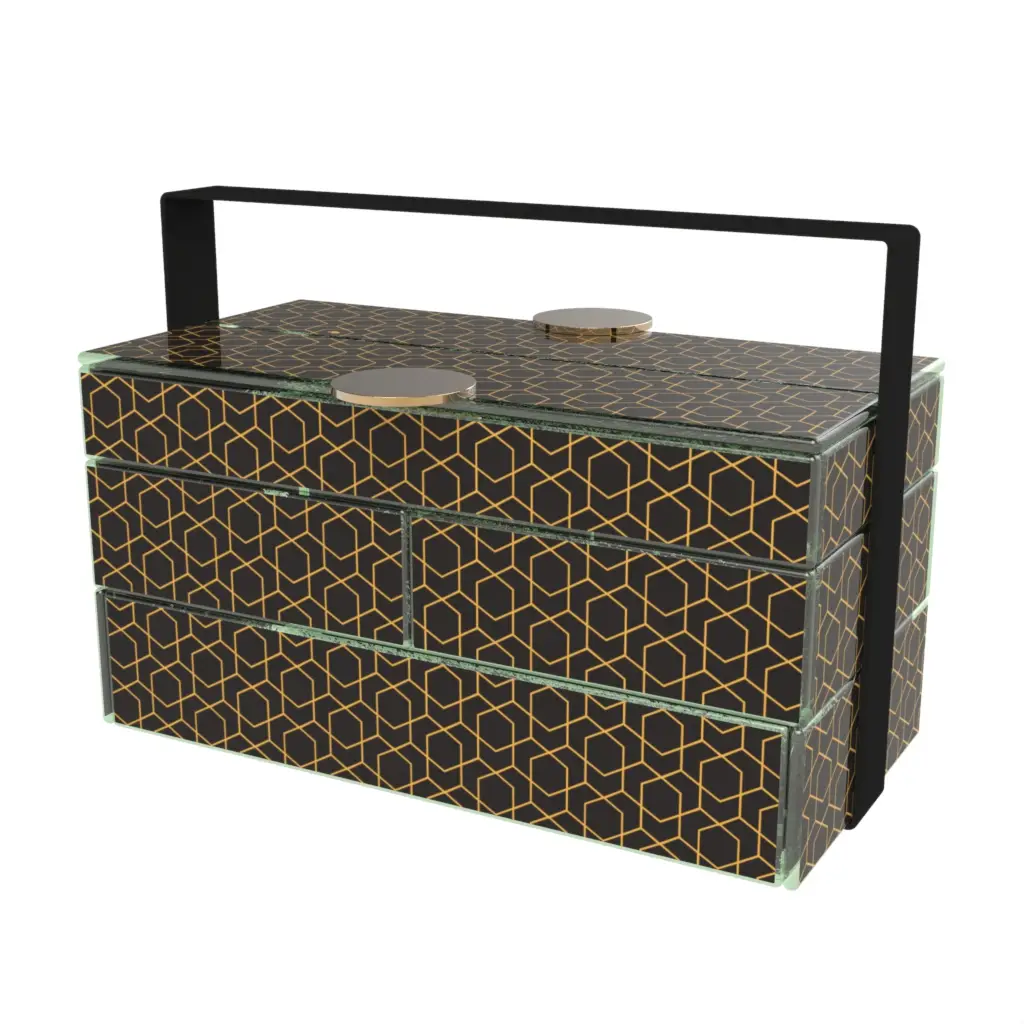 Luxury Picnic Basket in Black - Specialty Serveware - 3/4 View