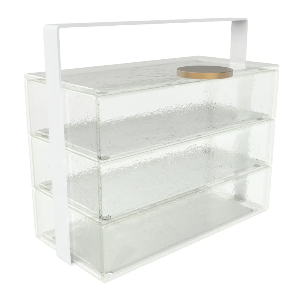 Luxury Picnic Set in Glass With Texture - Specialty Serveware - 3/4 View