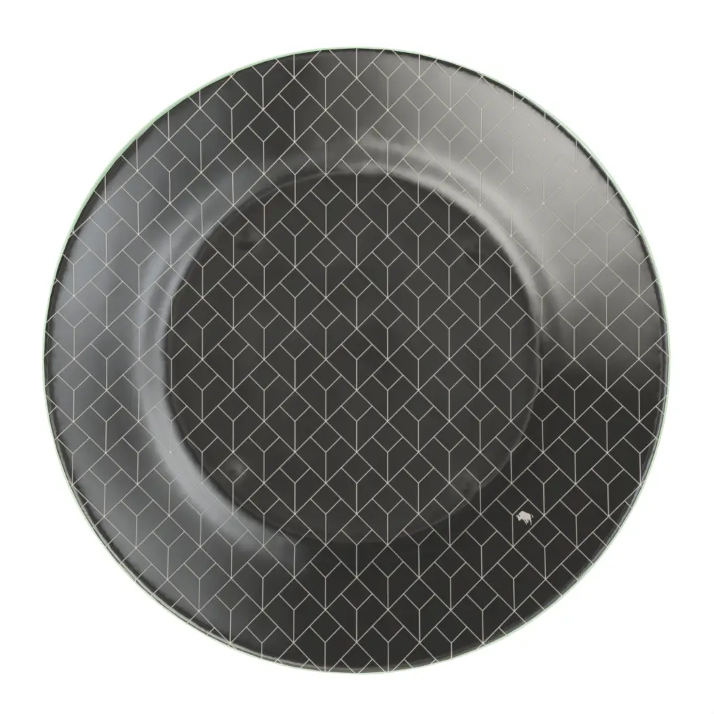 Matte Black Dinner Plate in Dark Gray - Restaurant Plates - 3/4 View
