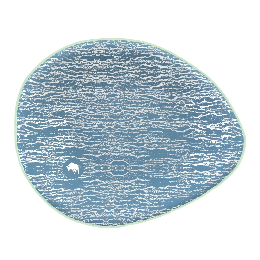Mini Appetizer Plate in Niagara Blue - Catering Serveware - 3/4 View