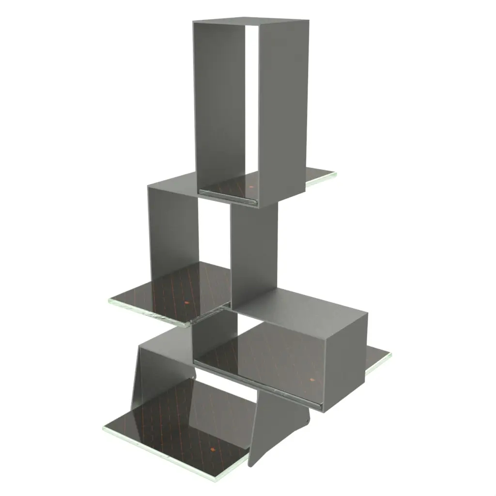 Modern Afternoon Tea Stand in Dark Gray - Tea Stands - 3/4 View