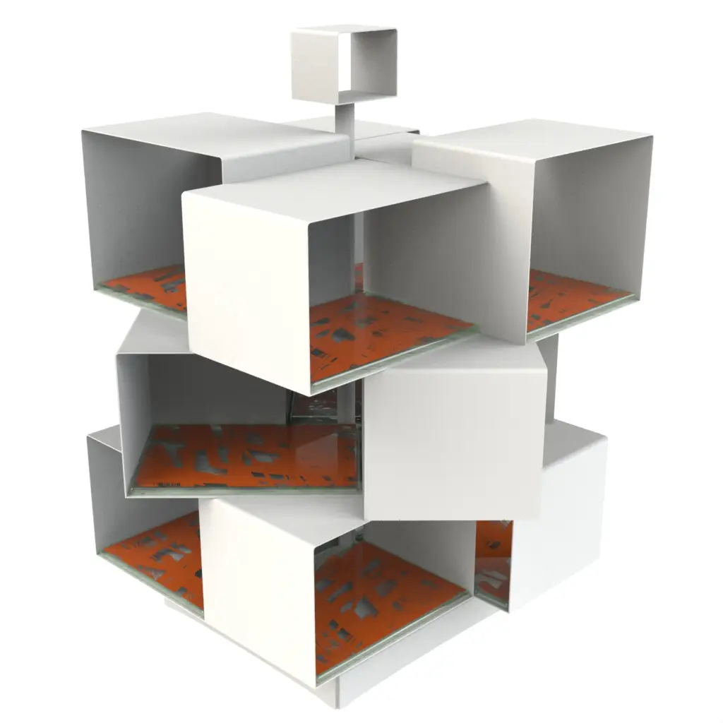 Modern Afternoon Tea Stand in Hermes Orange - Tea Stands - 3/4 View