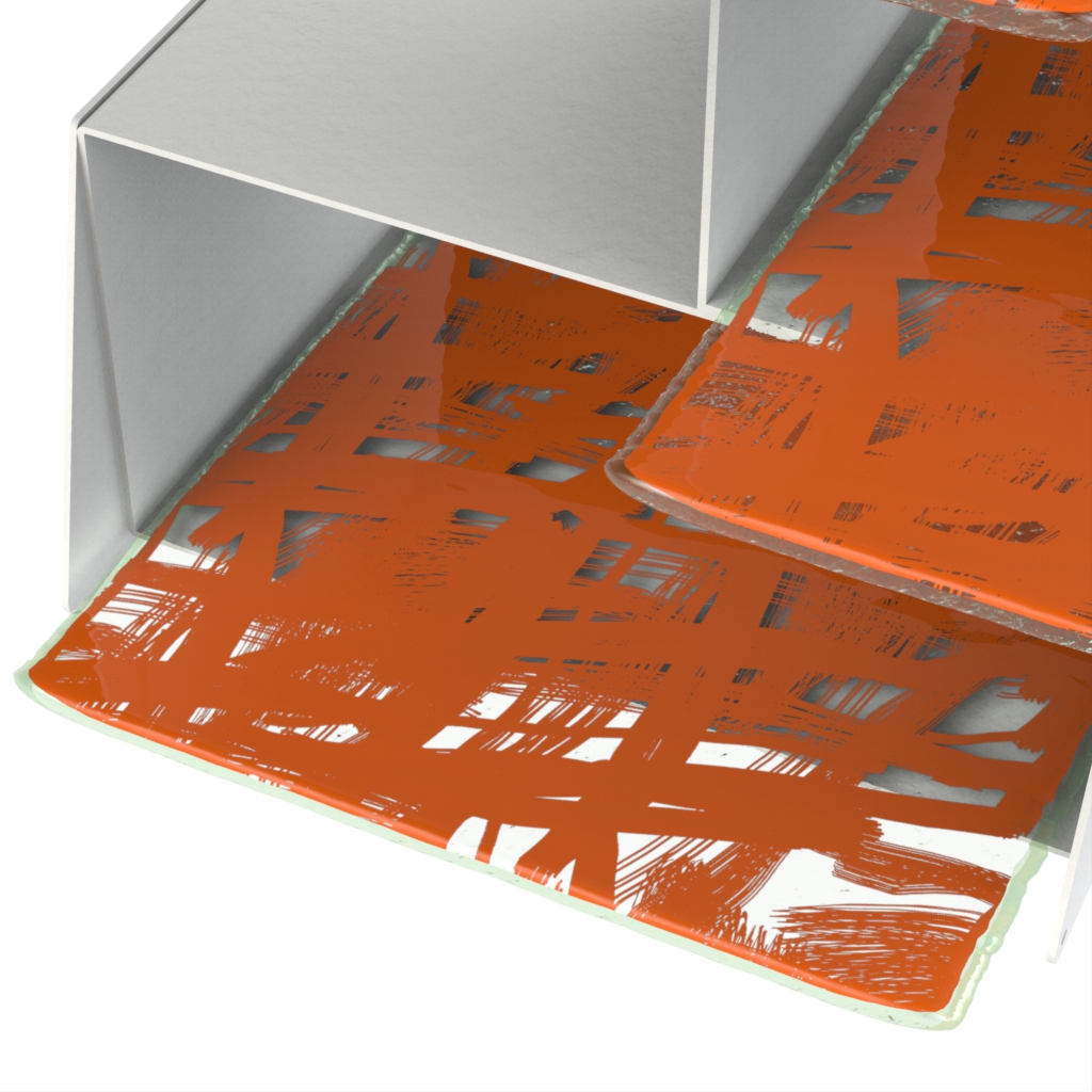 Modern Afternoon Tea Stand in Hermes Orange - Tea Stands - Detail View