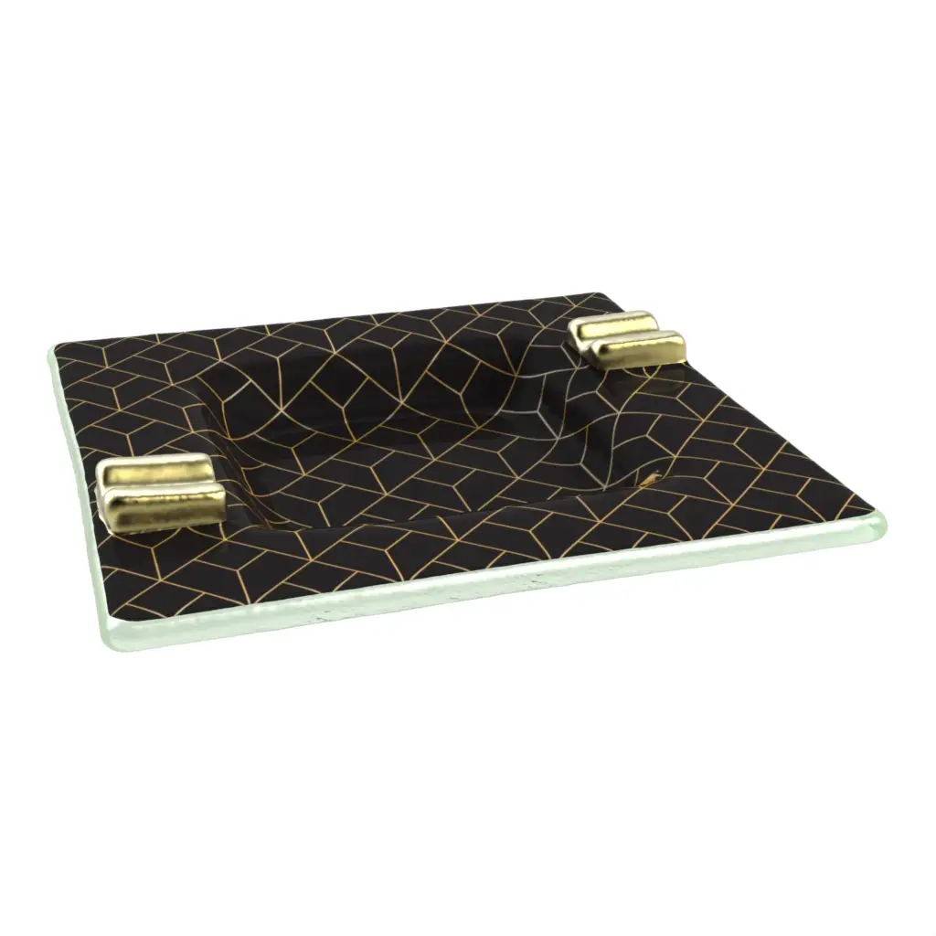 Modern Ashtray in Black - Bar Accessories - 3/4 View