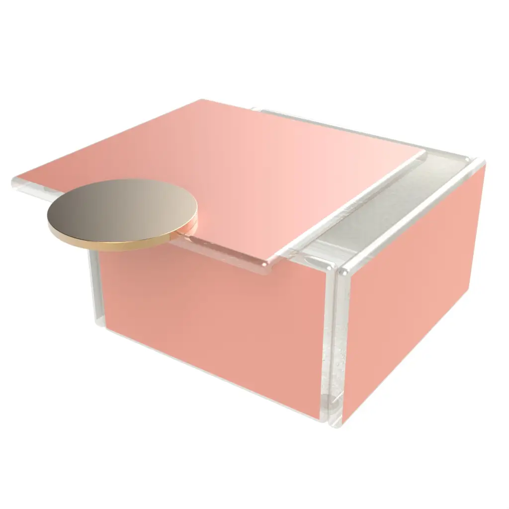 Modern Bento Box in Light Salmon Pink - Specialty Serveware - 3/4 View