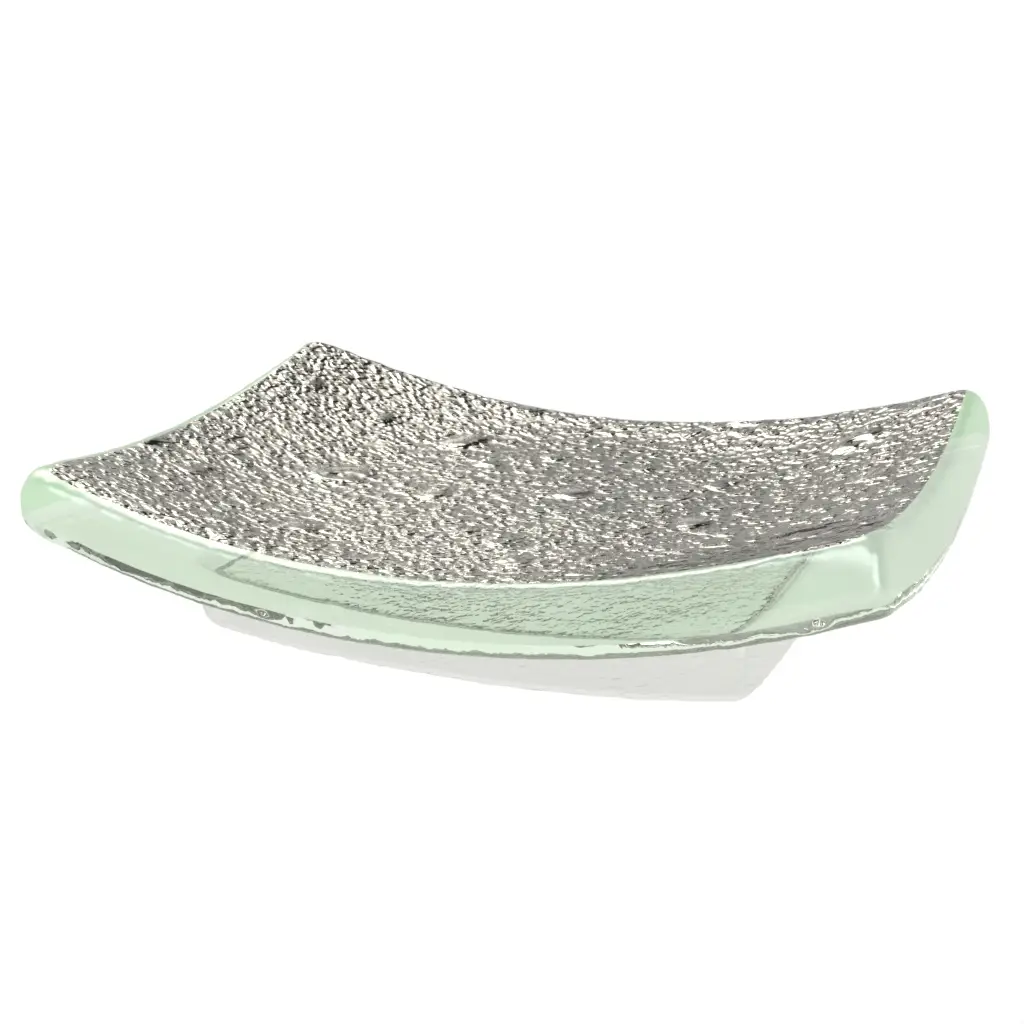 Modern Butter Dish in Platinum Silver - Bread & Butter - 3/4 View
