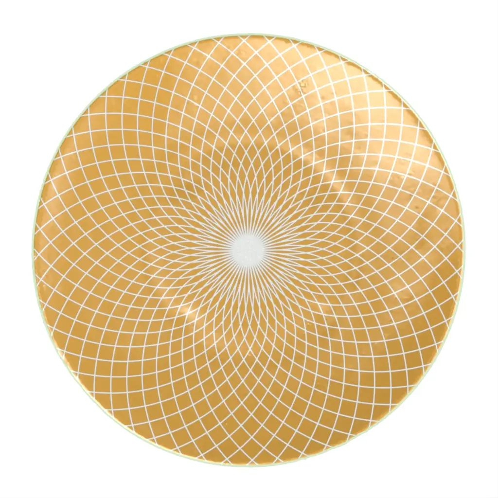 Modern Dessert Plate in Matte Gold - Restaurant Plates - 3/4 View