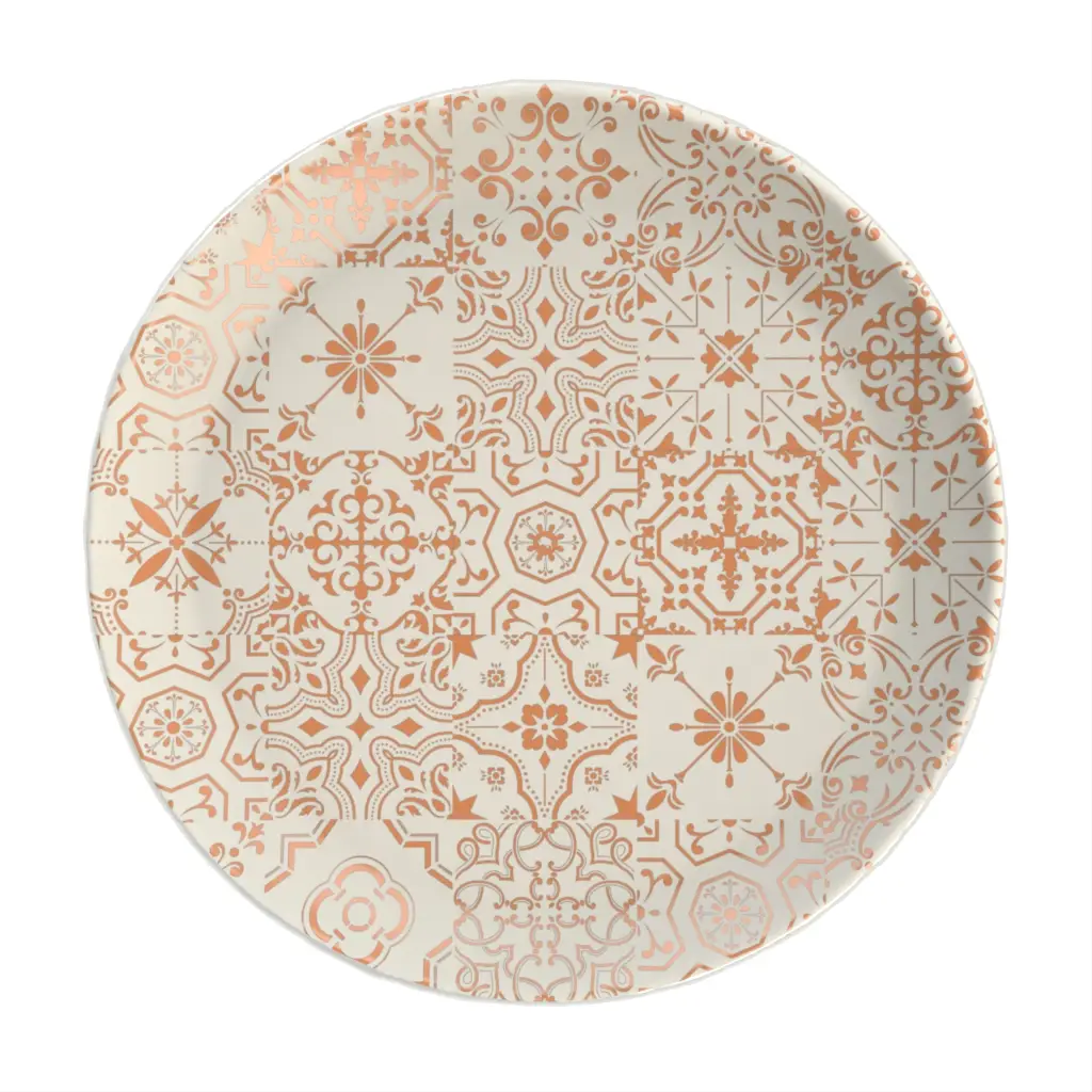Modern Dinner Plate in Birch White - Restaurant Plates - 3/4 View