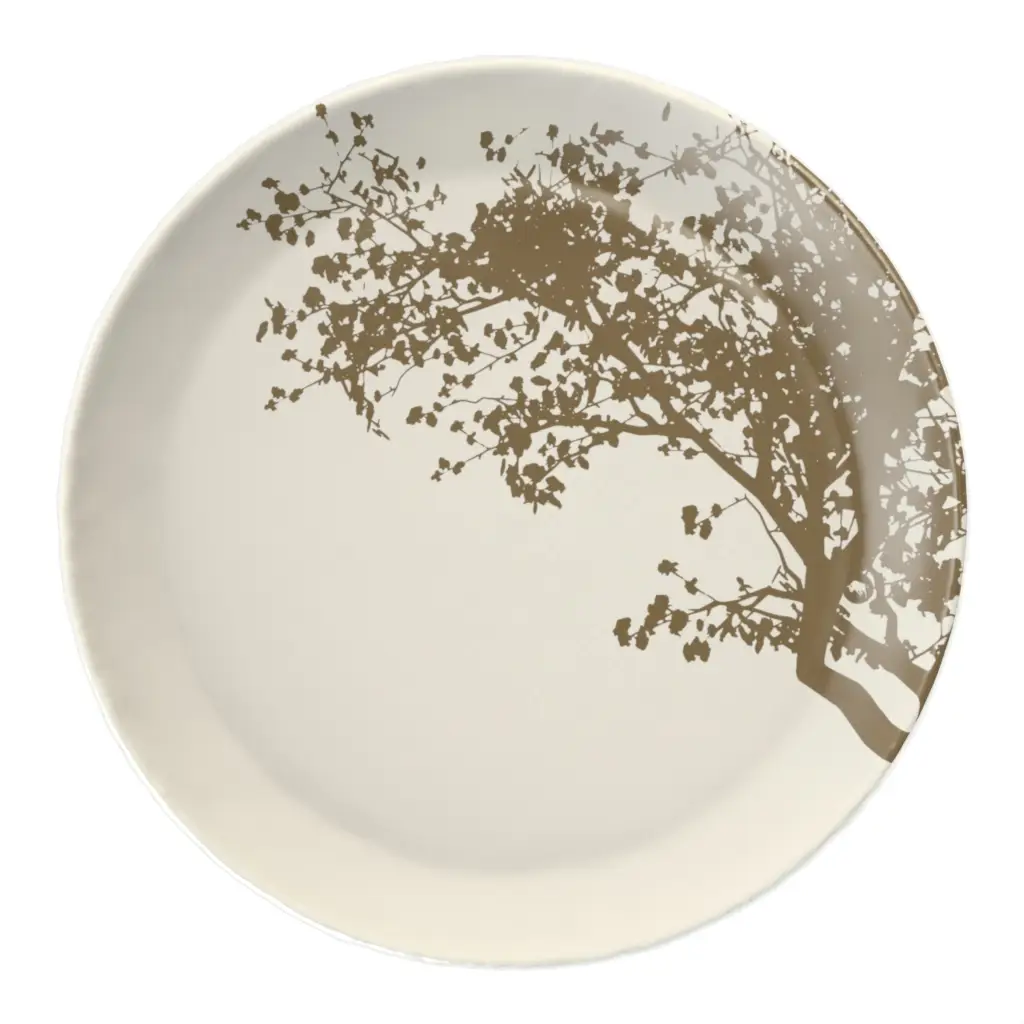 Modern Dinner Plate in Birch White - Restaurant Plates - 3/4 View