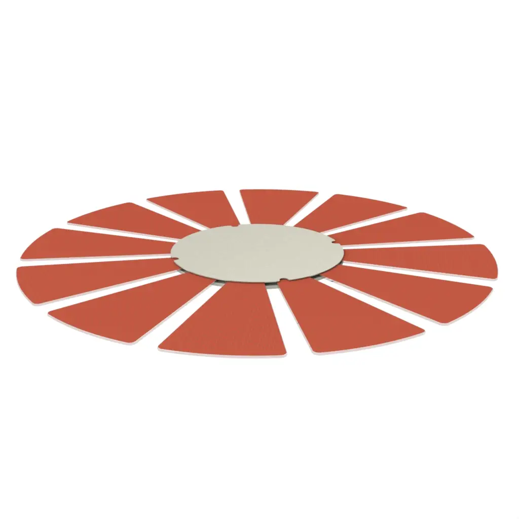 Modern Lazy Susan in Coral Red - Fine Dining Tableware - 3/4 View