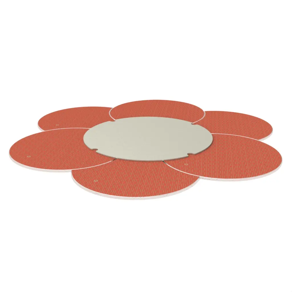 Modern Lazy Susan in Coral Red - Fine Dining Tableware - 3/4 View