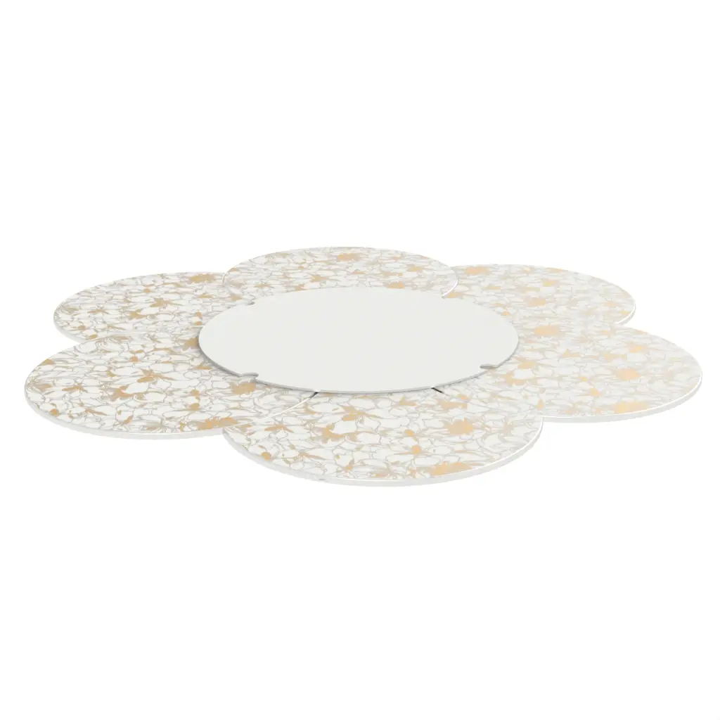 Modern Lazy Susan in Milk White - Fine Dining Tableware - 3/4 View