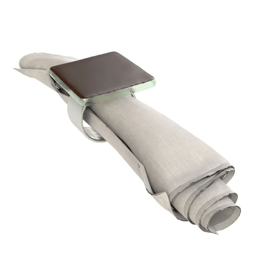 Modern Napkin Ring in Golden Brown - Fine Dining Tableware - 3/4 View