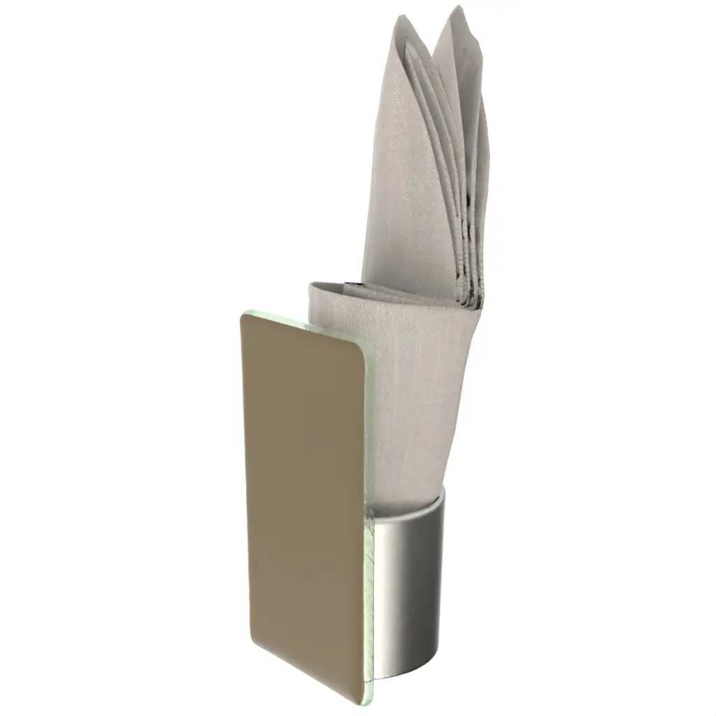 Modern Napkin Ring in Olive Green - Fine Dining Tableware - 3/4 View