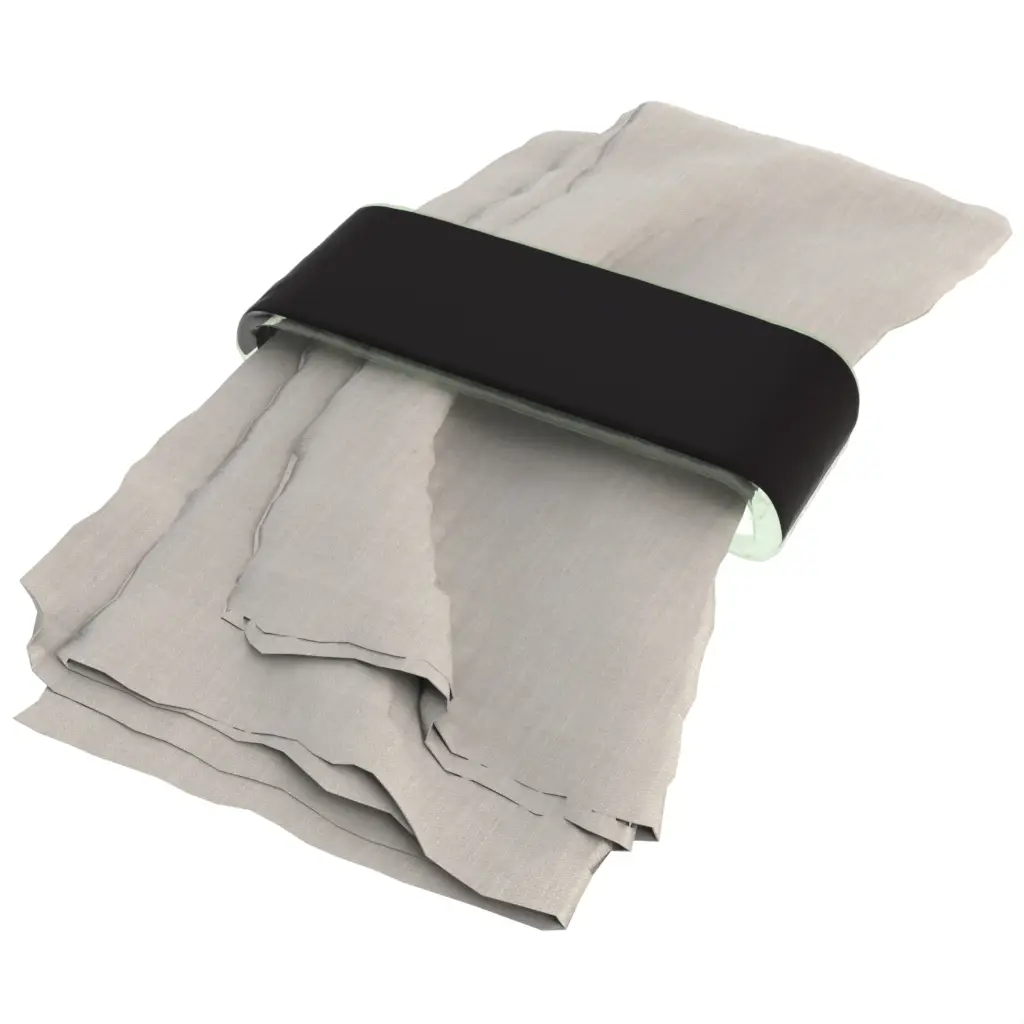 Modern Napkin Ring in Black - Fine Dining Tableware - 3/4 View