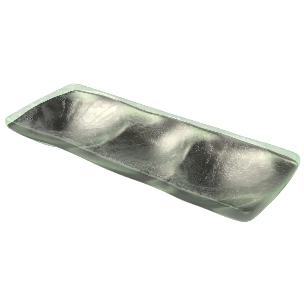 Modern Oyster Plate in Platinum Silver - Specialty Dinnerware - 3/4 View