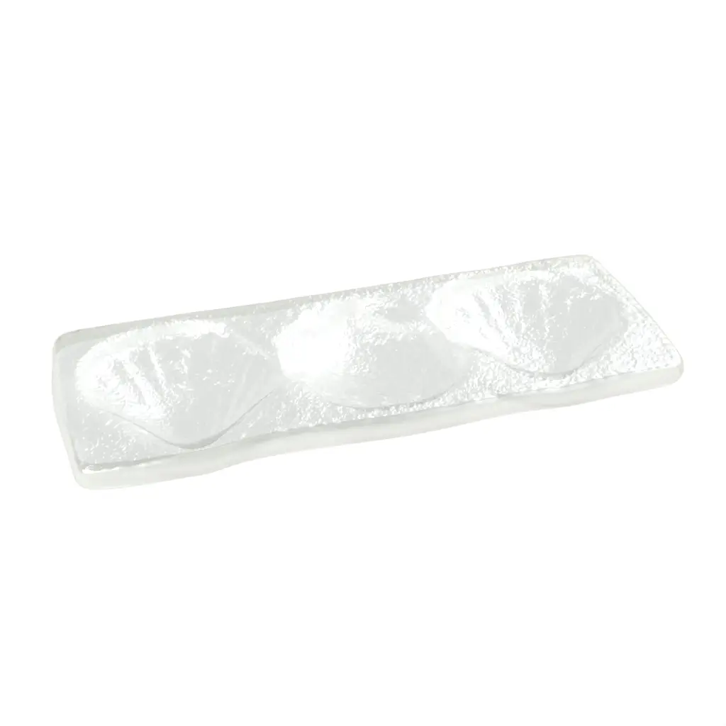 Modern Oyster Plate in Glass With Texture - Specialty Dinnerware - 3/4 View