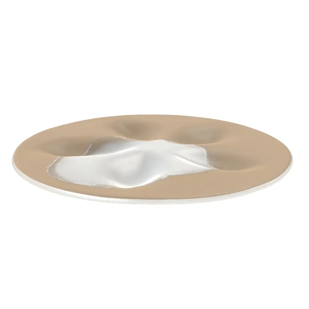 Modern Oyster Plate in Almond Beige - Specialty Dinnerware - 3/4 View
