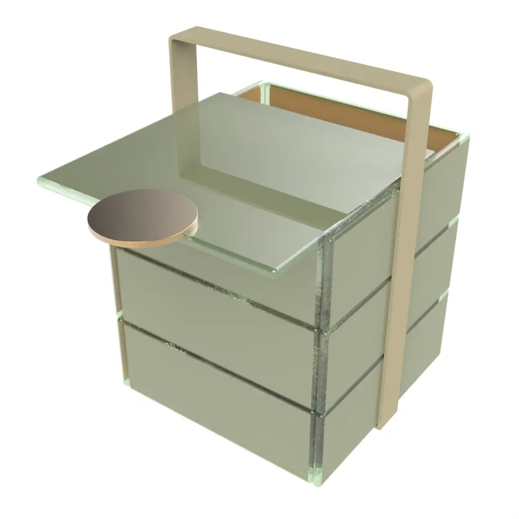 Modern Picnic Basket - Specialty Serveware | MyGlassStudio - 3/4 View