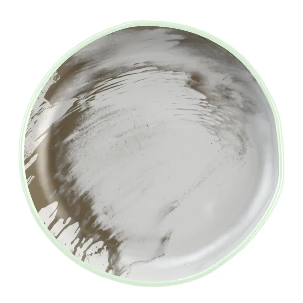 Modern Salad Plate in Light Silver Gray - Side Plates - 3/4 View