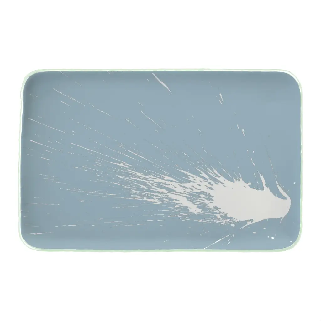 Modern Sushi Plate in Light Blue - Specialty Dinnerware - 3/4 View
