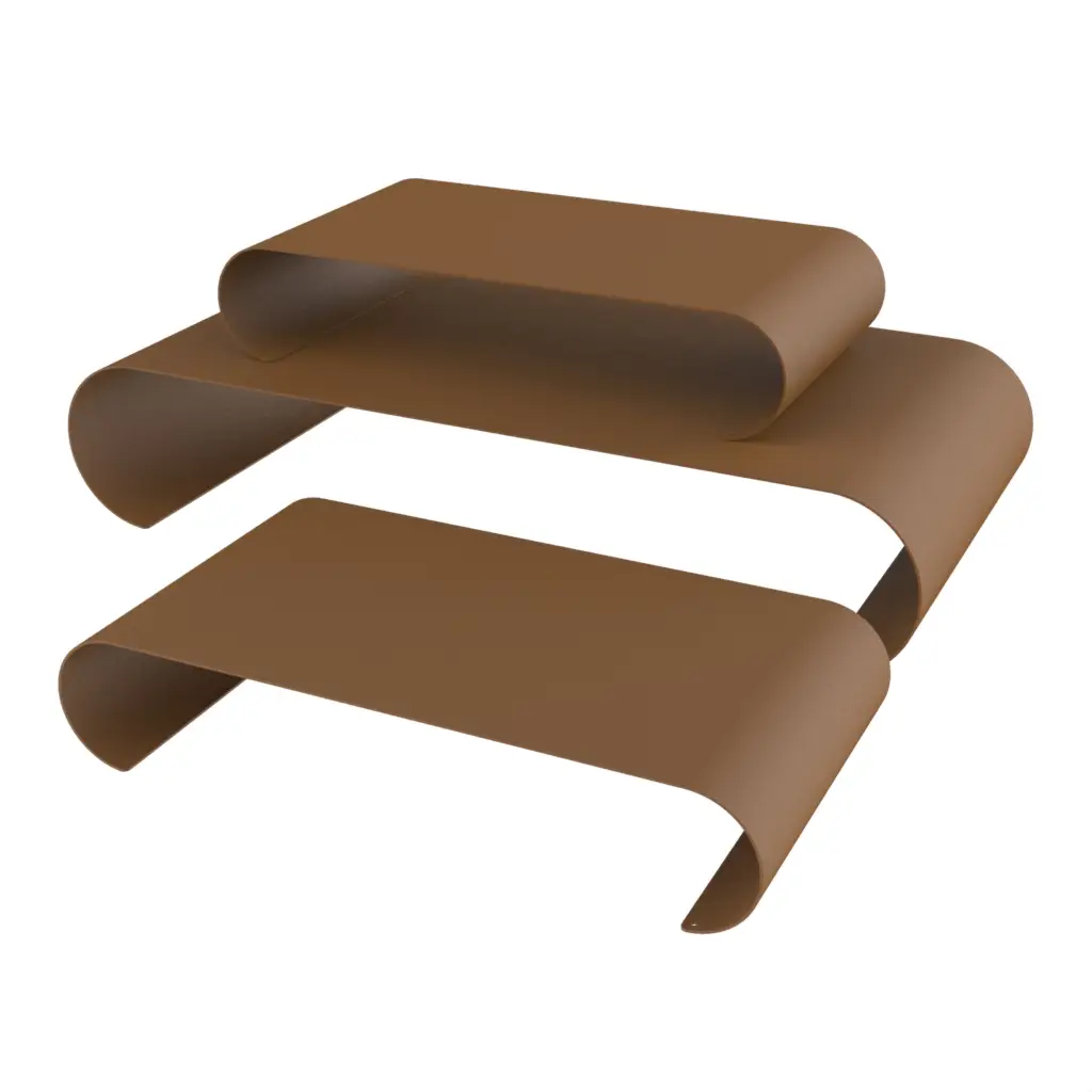 Nesting Risers in Brown - Buffet Risers Stands - 3/4 View