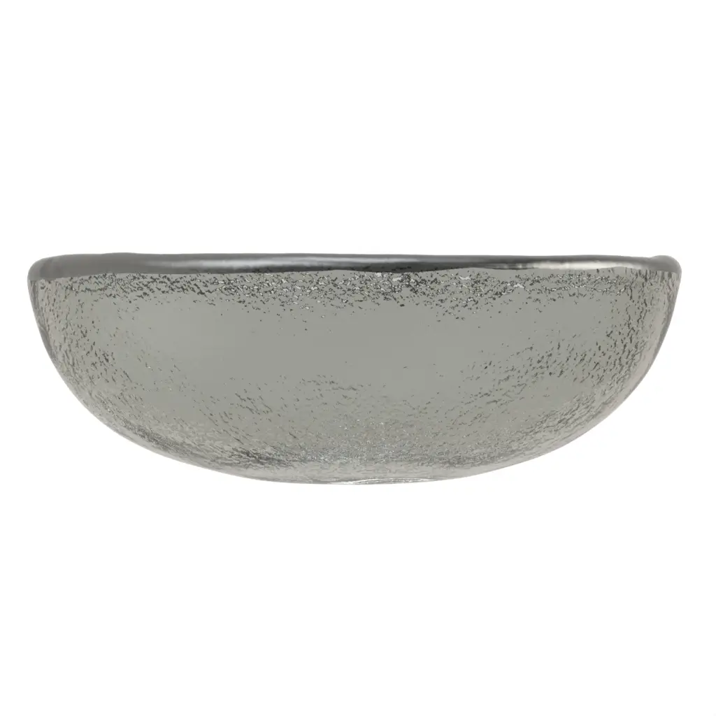 Nut Bowl in Gray Textured Glass - Snacks Serveware - 3/4 View