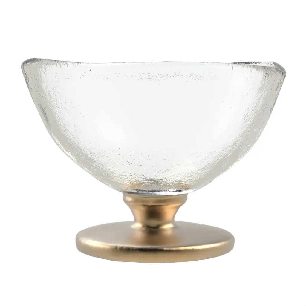 Nut Bowl in Glass With Texture - Snacks Serveware - 3/4 View
