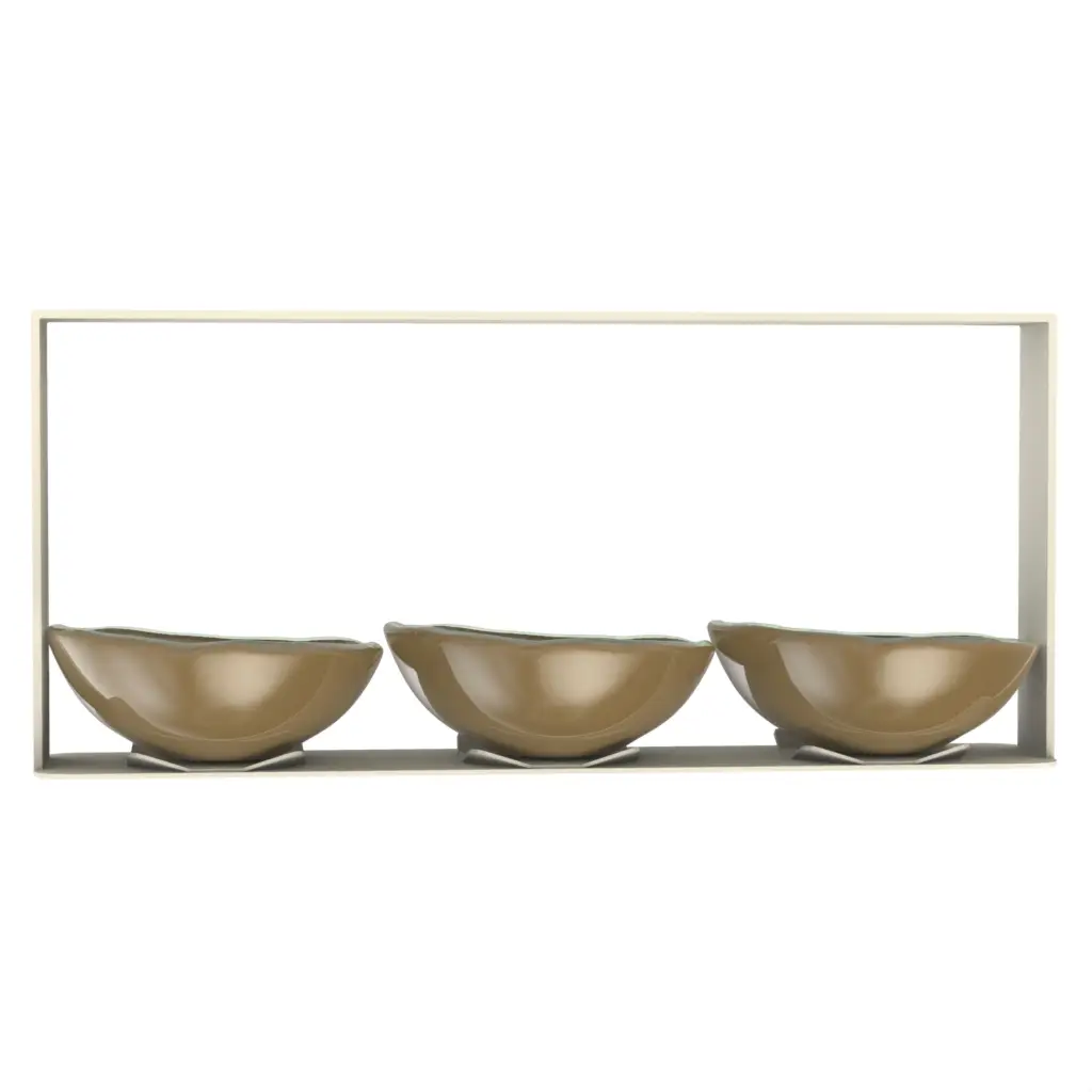 Nut Bowl Set in Olive Gray - Snacks Serveware - 3/4 View