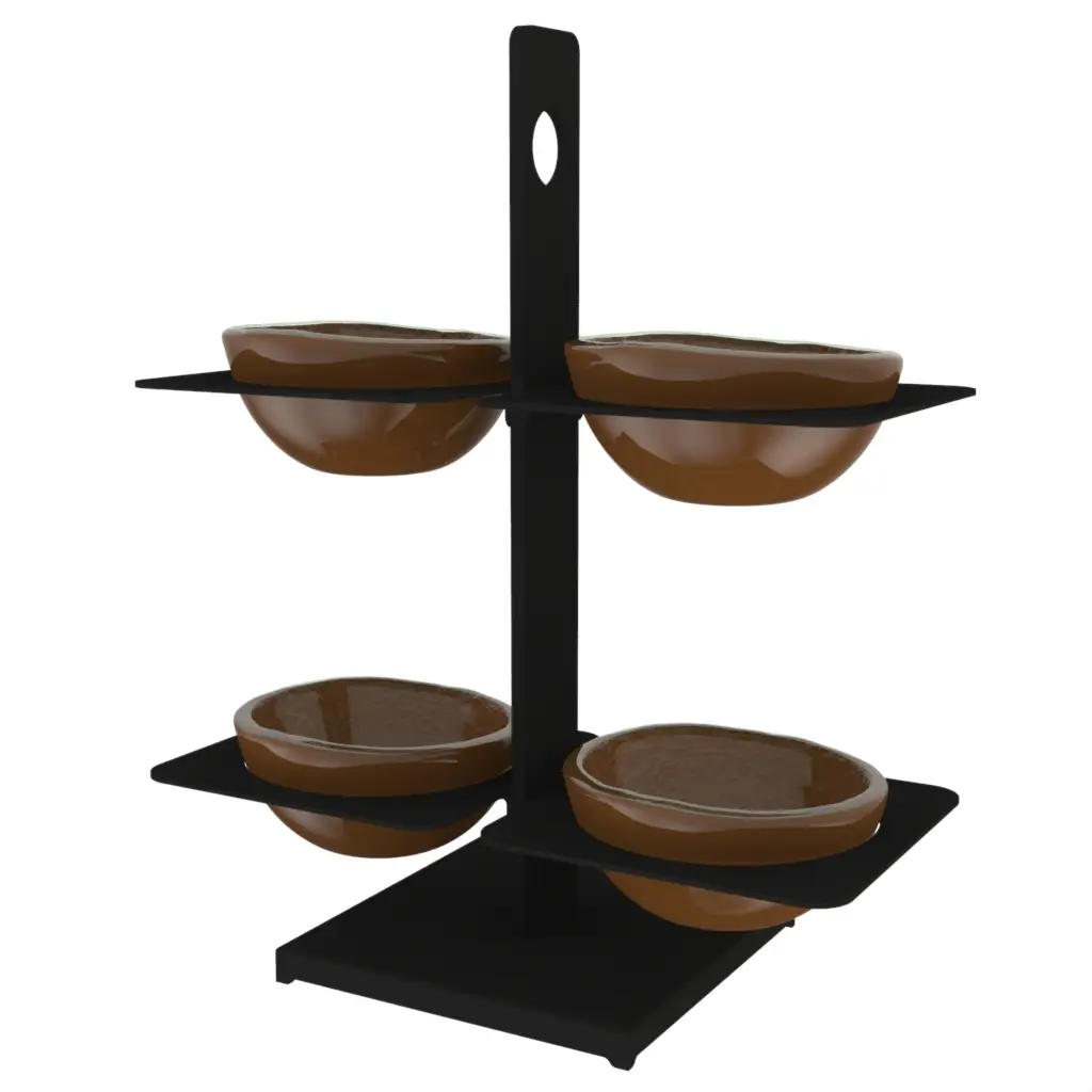 Nut Bowl Set in Golden Brown - Snacks Serveware - 3/4 View