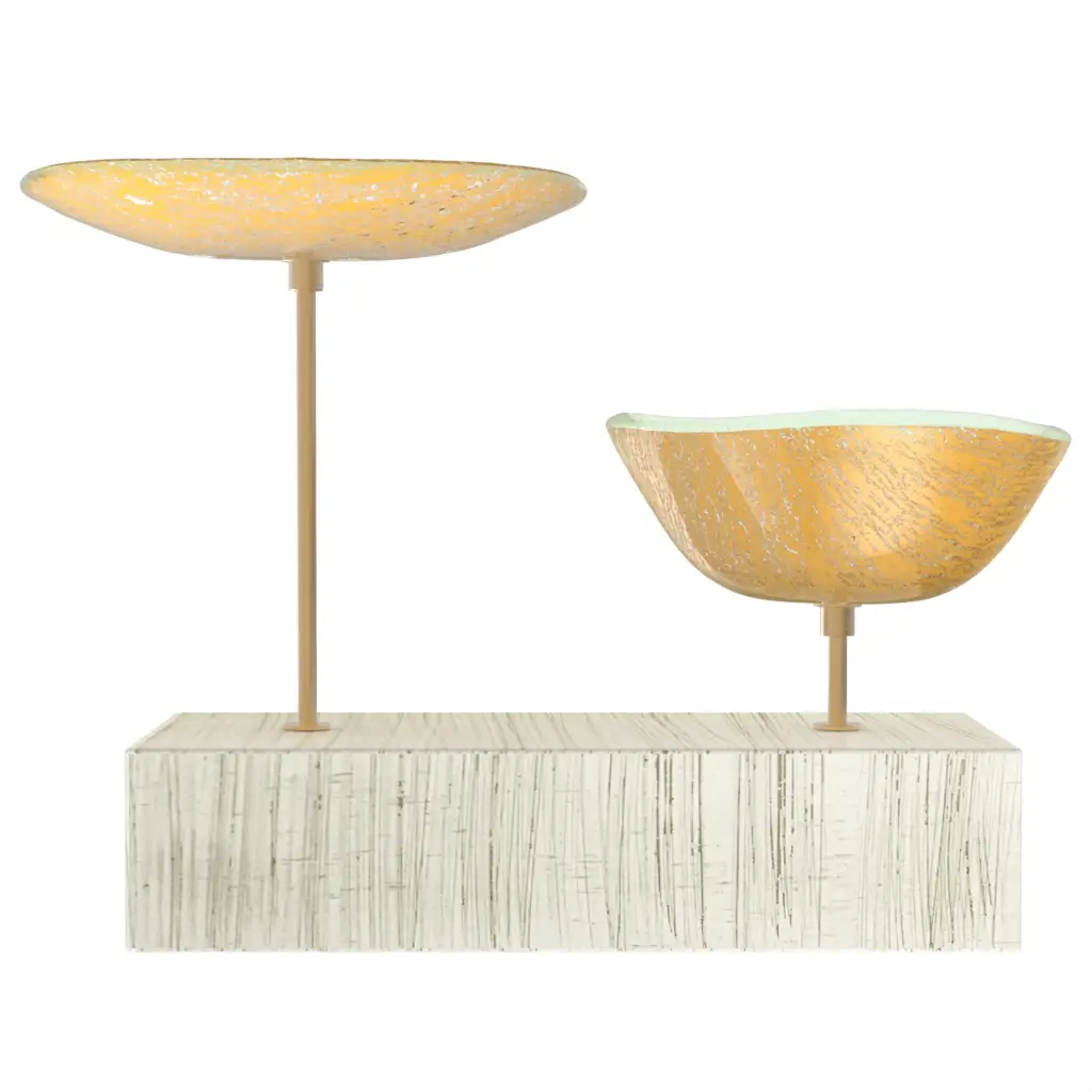 Nut Bowl Set in Matte Gold - Snacks Serveware - 3/4 View