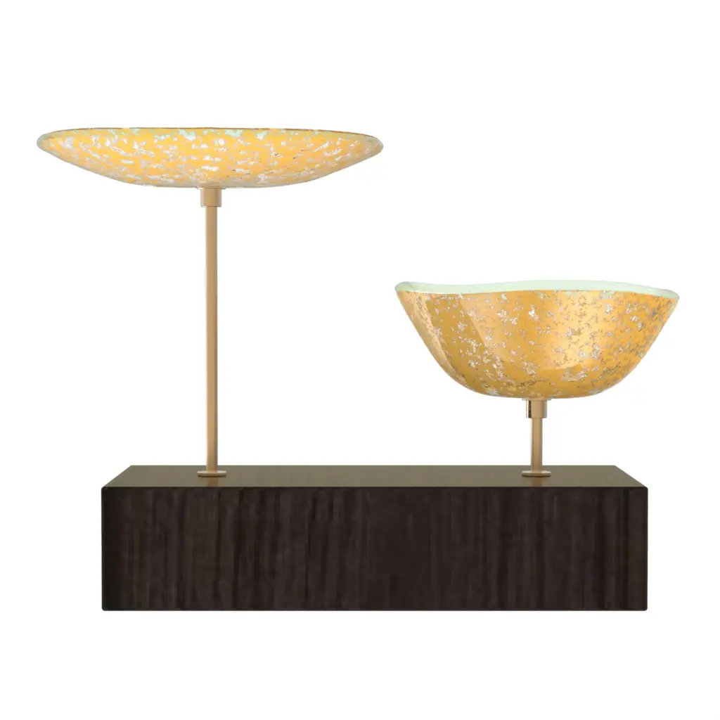 Nut Bowl Set in Matte Gold - Snacks Serveware - 3/4 View